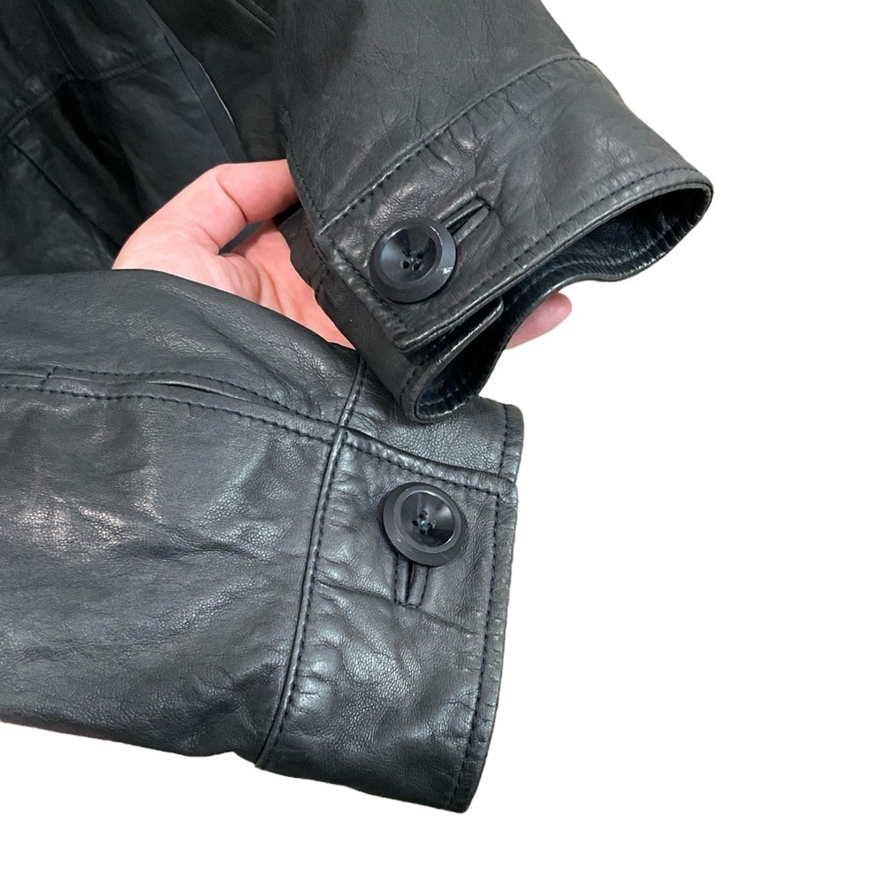Armani Collezioni Lamb Skin Black Soft Leather Jacket - Size 14 - Picture 6 of 9